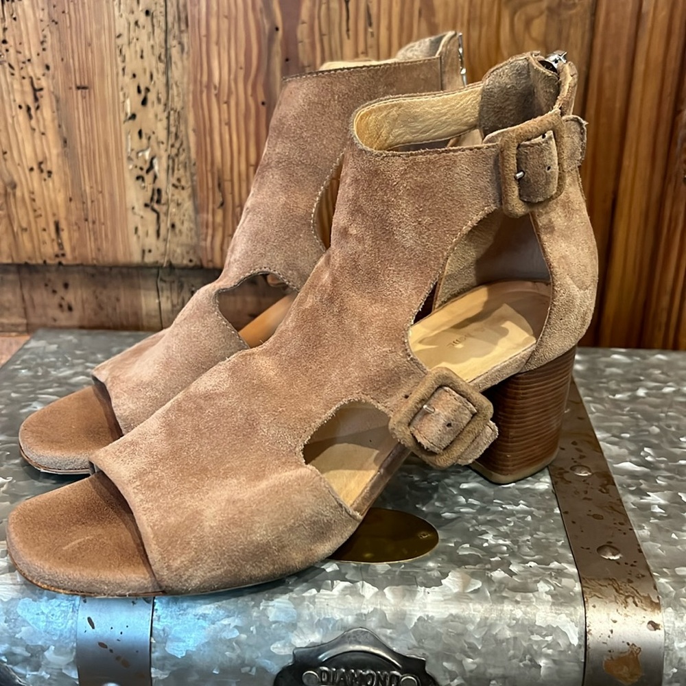 Rag & Bone Open Toe Suede Sandal Bootie With Buck… - image 1